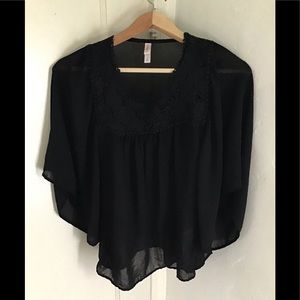 Black very shear blouse